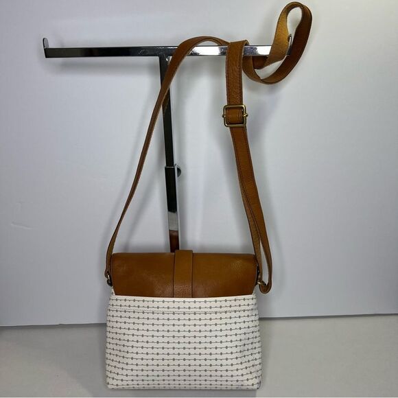 Fossil Kinley Brown/White/Grey Stripe Small Crossbody Women’s Bag - Picture 3 of 12